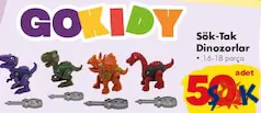 GOKİDY OYUNCAK SÖK-TAK DİNOZORLAR GOKİDY OYUNCAK SÖK-TAK DİNOZORLAR